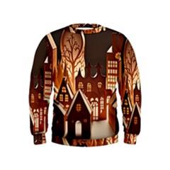 Gingerbread House Gingerbread Christmas Xmas Winter Kids  Sweatshirt by Ravend