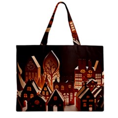 Gingerbread House Gingerbread Christmas Xmas Winter Zipper Mini Tote Bag by Ravend