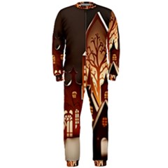 Gingerbread House Gingerbread Christmas Xmas Winter Onepiece Jumpsuit (men) by Ravend