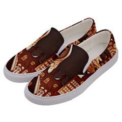 Gingerbread House Gingerbread Christmas Xmas Winter Men s Canvas Slip Ons by Ravend