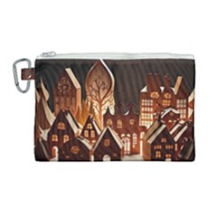 Gingerbread House Gingerbread Christmas Xmas Winter Canvas Cosmetic Bag (large) by Ravend