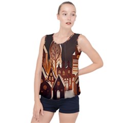 Gingerbread House Gingerbread Christmas Xmas Winter Bubble Hem Chiffon Tank Top by Ravend