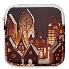 Gingerbread House Gingerbread Christmas Xmas Winter Mini Square Pouch by Ravend