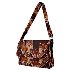 Gingerbread House Gingerbread Christmas Xmas Winter Full Print Messenger Bag (m) by Ravend