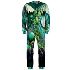 Waterfall Jungle Nature Paper Craft Trees Tropical Onepiece Jumpsuit (men) by Ravend