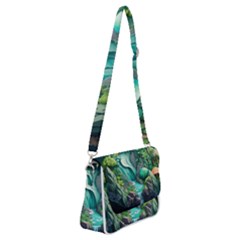 Waterfall Jungle Nature Paper Craft Trees Tropical Shoulder Bag With Back Zipper by Ravend