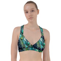 Waterfall Jungle Nature Paper Craft Trees Tropical Sweetheart Sports Bra by Ravend