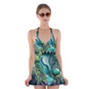 Waterfall Jungle Nature Paper Craft Trees Tropical Halter Dress Swimsuit  View1