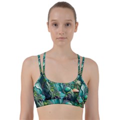 Waterfall Jungle Nature Paper Craft Trees Tropical Line Them Up Sports Bra by Ravend