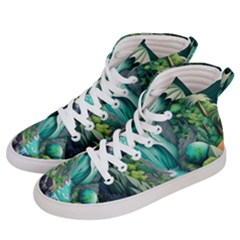 Waterfall Jungle Nature Paper Craft Trees Tropical Men s Hi-top Skate Sneakers by Ravend