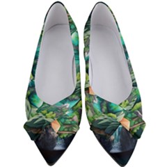 Waterfall Jungle Nature Paper Craft Trees Tropical Women s Bow Heels by Ravend