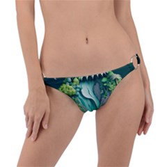 Waterfall Jungle Nature Paper Craft Trees Tropical Ring Detail Bikini Bottoms by Ravend