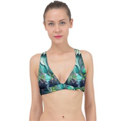 Waterfall Jungle Nature Paper Craft Trees Tropical Classic Banded Bikini Top by Ravend