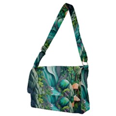 Waterfall Jungle Nature Paper Craft Trees Tropical Full Print Messenger Bag (m) by Ravend