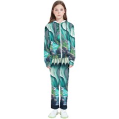 Waterfall Jungle Nature Paper Craft Trees Tropical Kids  Tracksuit by Ravend