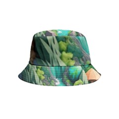 Waterfall Jungle Nature Paper Craft Trees Tropical Bucket Hat (kids) by Ravend