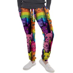 Cats Rainbow Pattern Colorful Feline Pets Men s Jogger Sweatpants by Ravend