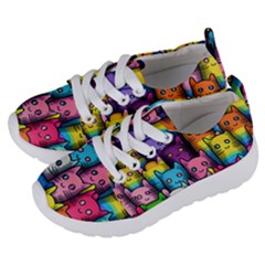 Cats Rainbow Pattern Colorful Feline Pets Kids  Lightweight Sports Shoes by Ravend