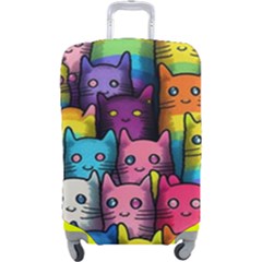 Cats Rainbow Pattern Colorful Feline Pets Luggage Cover (large) by Ravend