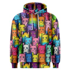 Cats Rainbow Pattern Colorful Feline Pets Men s Overhead Hoodie by Ravend