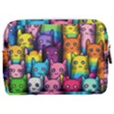 Cats Rainbow Pattern Colorful Feline Pets Make Up Pouch (Medium) View2