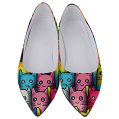 Cats Rainbow Pattern Colorful Feline Pets Women s Low Heels by Ravend