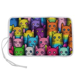 Cats Rainbow Pattern Colorful Feline Pets Pen Storage Case (l) by Ravend