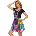 Cats Rainbow Pattern Colorful Feline Pets Apron Dress View2