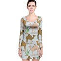 Camels-cactus-desert-pattern Long Sleeve Velvet Bodycon Dress View1