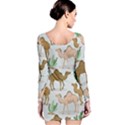 Camels-cactus-desert-pattern Long Sleeve Velvet Bodycon Dress View2