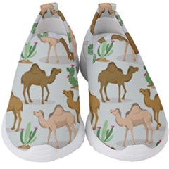 Camels-cactus-desert-pattern Kids  Slip On Sneakers by Salman4z