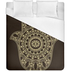 Hamsa-hand-drawn-symbol-with-flower-decorative-pattern Duvet Cover (california King Size) by Salman4z