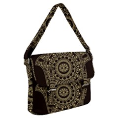 Hamsa-hand-drawn-symbol-with-flower-decorative-pattern Buckle Messenger Bag by Salman4z