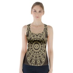 Hamsa-hand-drawn-symbol-with-flower-decorative-pattern Racer Back Sports Top by Salman4z