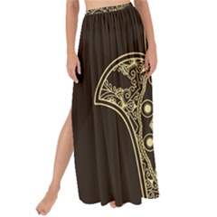 Hamsa-hand-drawn-symbol-with-flower-decorative-pattern Maxi Chiffon Tie-up Sarong by Salman4z