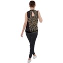 Hamsa-hand-drawn-symbol-with-flower-decorative-pattern Mock Neck Chiffon Sleeveless Top View2