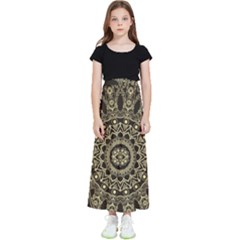 Hamsa-hand-drawn-symbol-with-flower-decorative-pattern Kids  Flared Maxi Skirt by Salman4z