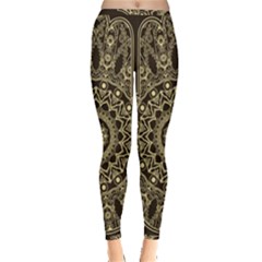 Hamsa-hand-drawn-symbol-with-flower-decorative-pattern Inside Out Leggings by Salman4z