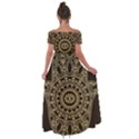 Hamsa-hand-drawn-symbol-with-flower-decorative-pattern Off Shoulder Open Front Chiffon Dress View2