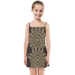 Hamsa-hand-drawn-symbol-with-flower-decorative-pattern Kids  Summer Sun Dress by Salman4z