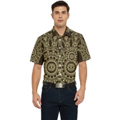 Hamsa-hand-drawn-symbol-with-flower-decorative-pattern Men s Short Sleeve Pocket Shirt  by Salman4z