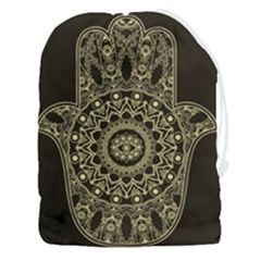 Hamsa-hand-drawn-symbol-with-flower-decorative-pattern Drawstring Pouch (3xl) by Salman4z