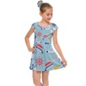 Nautical-marine-symbols-seamless-pattern Kids  Cap Sleeve Dress View1