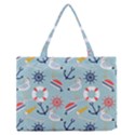 Nautical-marine-symbols-seamless-pattern Zipper Medium Tote Bag View1