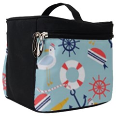 Nautical-marine-symbols-seamless-pattern Make Up Travel Bag (big) by Salman4z