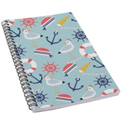 Nautical-marine-symbols-seamless-pattern 5 5  X 8 5  Notebook by Salman4z