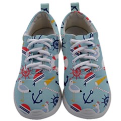 Nautical-marine-symbols-seamless-pattern Mens Athletic Shoes by Salman4z