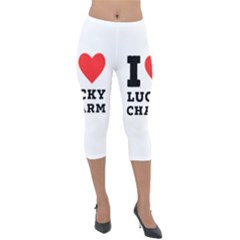 I Love Lucky Charm Lightweight Velour Capri Leggings  by ilovewhateva