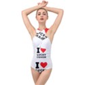 I love lucky charm Cross Front Low Back Swimsuit View1