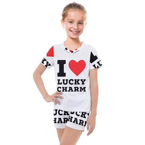 I Love Lucky Charm Kids  Mesh Tee And Shorts Set by ilovewhateva